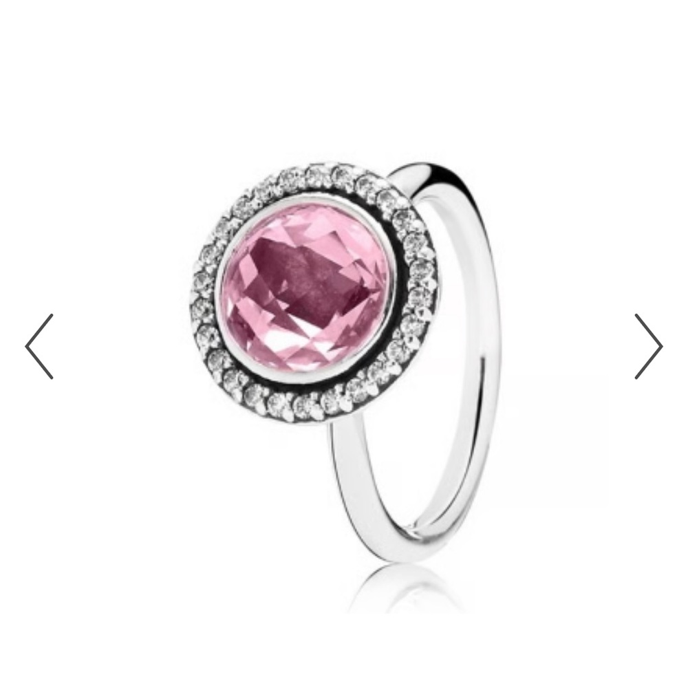Pandora Ster Silver Brilliant Legacy Ring w/ Pink Zirconia
